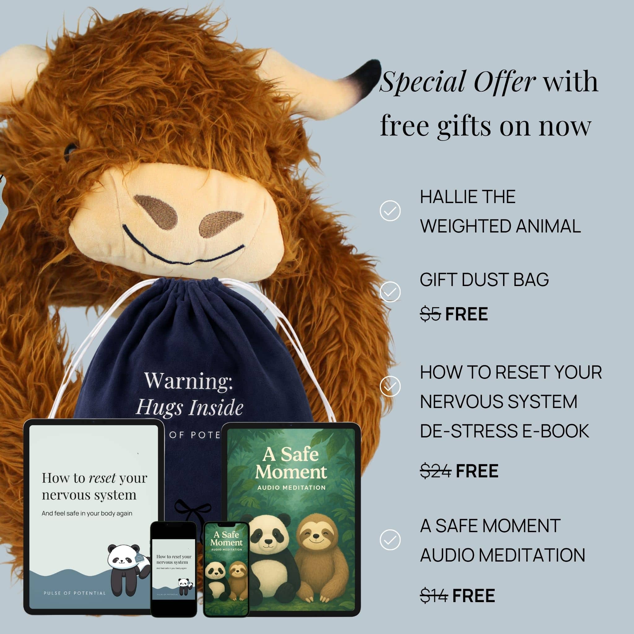 Hallie the Highland Cow Weighted Animal