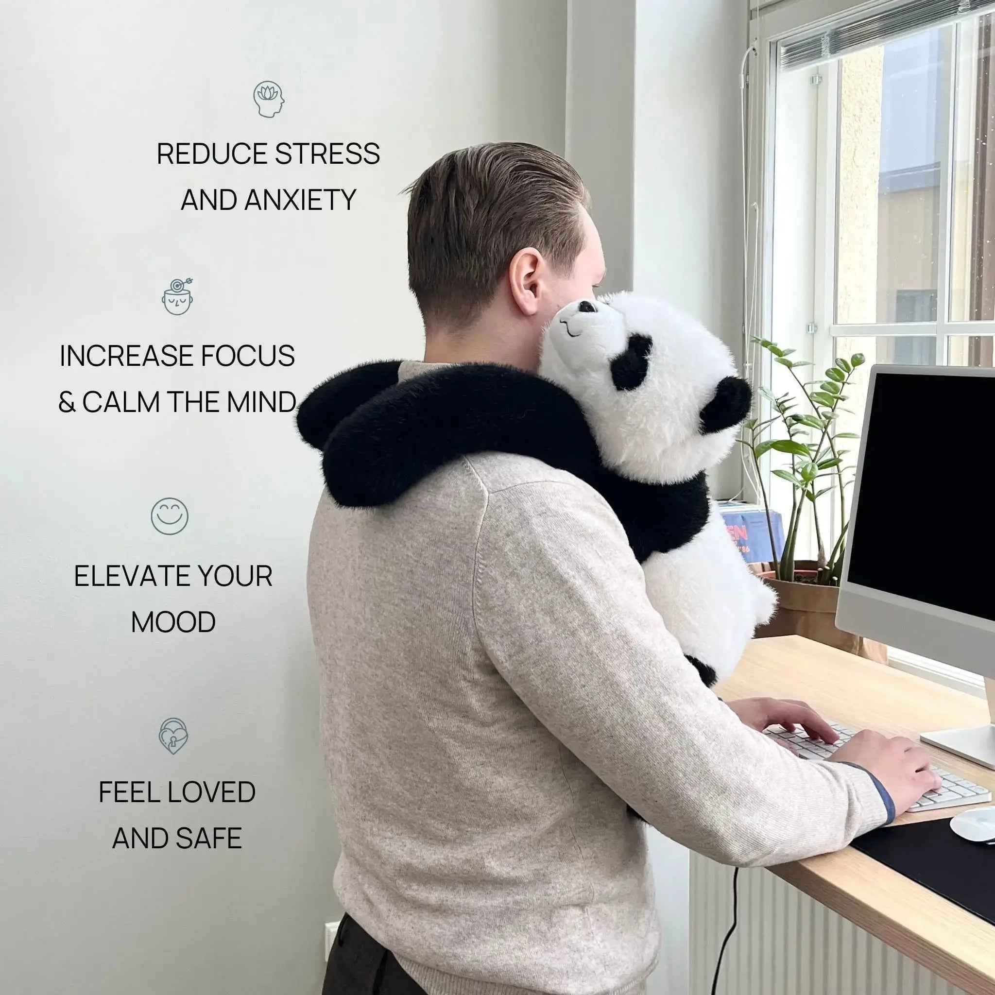 Pookie the Panda Weighted Animal for Valentine's Day