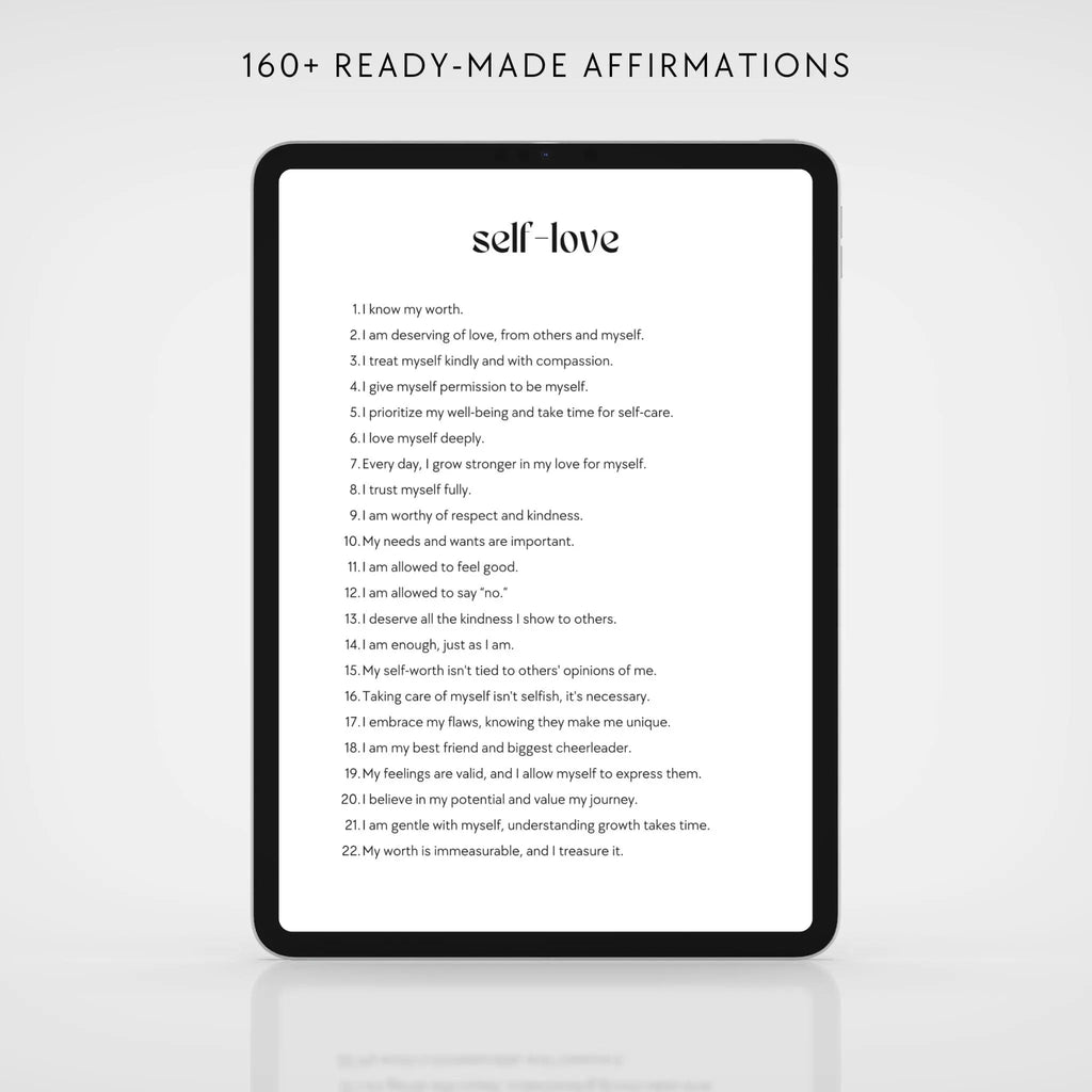 The Affirmations Digital Fillable Journal